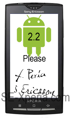 Xperia X10 Android 2.2 petition